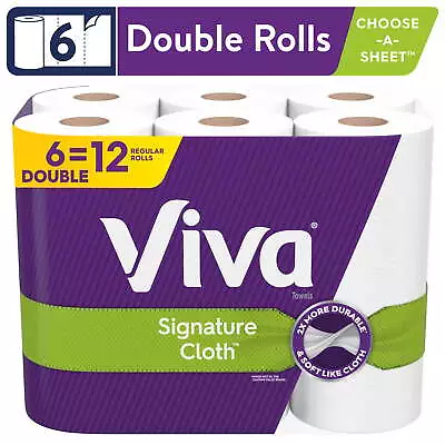 Viva Signature Cloth Paper Towels 6 Double Rolls (94 Sheets Per Roll) • $16.58