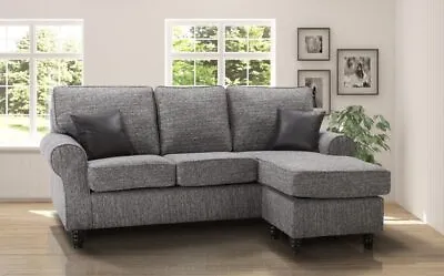 Classic Modern GREY Fabric 3 Seater 2 Seat Armchair Sofa Suite KATRINA 32 • £349