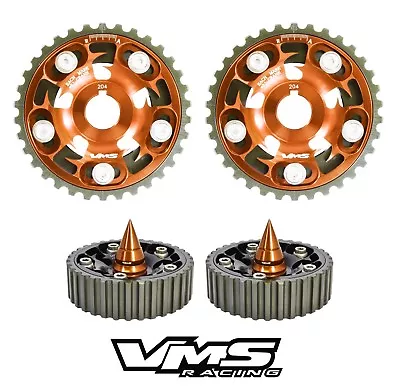 Orange Vms Racing Adjustable Cam Gears + Spiked Bolts For Honda Prelude H22 H22a • $124.95
