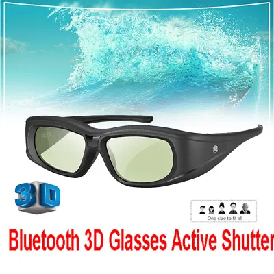 Elikliv Bluetooth 3D Glasses Active LCD Rechargeable 3D For Samsung Panasonic BK • £26.99