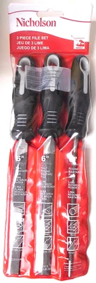 $13 • Buy Nicholson 22015HNN 3 Piece File Set With Ergonomic Handle