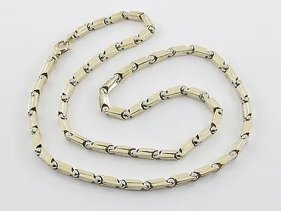 14k Yellow And White Gold Men's Bullet Ball Chain Necklace 28   56.4 G • $4499