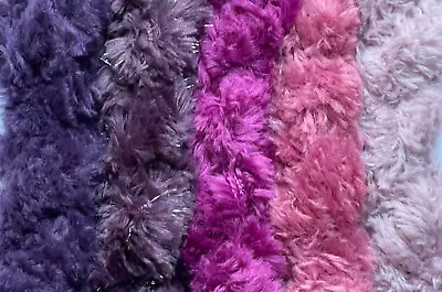 £3.59 • Buy Job Lot Bundle Yarn Wool Crafts Pom Pom Soft Fluffy Eyelash 5x 10 Meters 90
