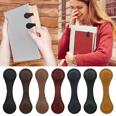 Faux Leather Magnetic Bookmarks Magnetic Book Clips Page Markers Reading Gift • $3.05