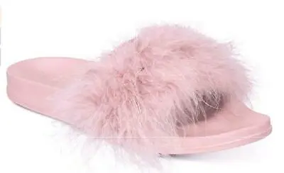 $29.99 INC International Concepts Women's Faux-Marabou Slide Slippers Pink • $5.95