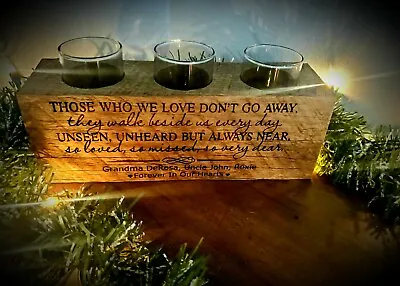 Personalized Memorial Wood Candle Holder • $55