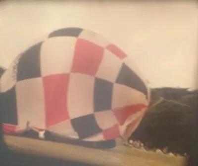 1970s 8mm Home Movie Cine Film Crowd Watching Hot Air Balloons Being Inflated • £9.95