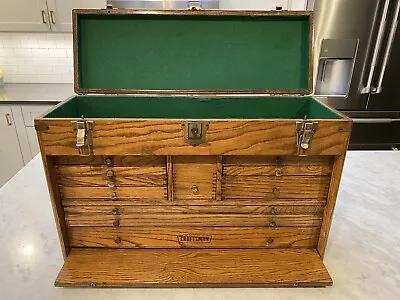 Vintage Large Sized Wood Craftsman 11-Drawer Machinist Tool Chest Box Rare • $850