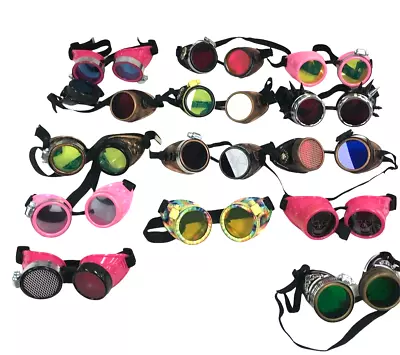 Junk Lot 14pc Steampunk Costume Goggles Glasses Women Accessory Wholesale Resale • $9.99