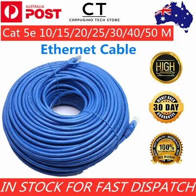 $10.95 • Buy 10m 20m 30m 40m 50m Cat5e Ethernet LAN Network Cable Router Internet Patch Lead