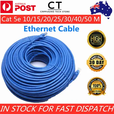 10m 20m 30m 40m 50m Cat5e Ethernet LAN Network Cable Router Internet Patch Lead • $13.95