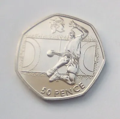 London Olympics 2012 Brilliant Uncirculated 50 Pence No.15 Handball • £9