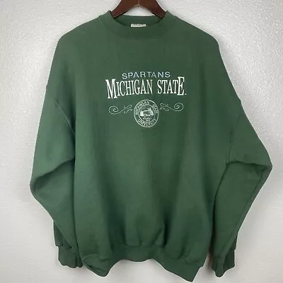 Vintage 90s Michigan State University Spartans Embroidered Crewneck Size XLarge • $30