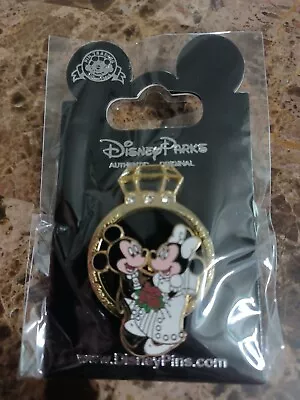 DISNEY MICKEY GROOM MINNIE BRIDE WEDDING RING PIN New On Card • $9.99