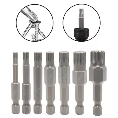 Functional 50mm Alloy Steel 12 Point Torx Screwdriver Bit Magnetic & Hex Shank • $10.68