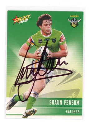 $0.99 • Buy ✺Signed✺ 2012 Select Champions Shaun Fensom (Raiders) Signed NRL Card