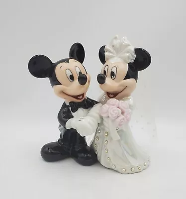 Disney Mickey & Minnie Mouse Wedding Bride Groom Porcelain Cake Topper Figurine • $49.95