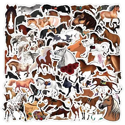 Horse Stickers Cute Horse Riding Stickers Pack 60PCS For Water Bottles Laptop... • $9.70