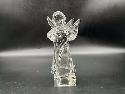 Vintage Mikasa Lead Crystal Herald Collection Angel Playing Mandolin • $15