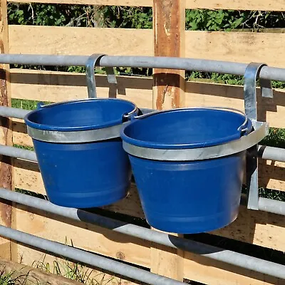 5L Bucket Feeder Hanging Trough Hoof Proof Galvanised Ring Sheep Lambing Calves • £14.80