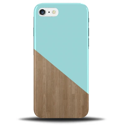 £11.99 • Buy Turquoise Green With Wood Phone Case Cover | Wooden Effect On Plastic B257