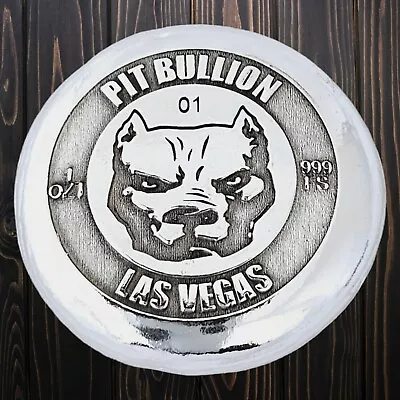 Pit Bullion Las Vegas - 1 Troy Ounce - .999 Fine Silver - Hand Poured Silver  • $45