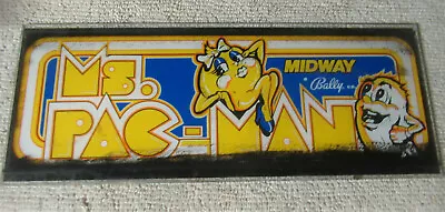 23- 9  ORIGINAL MS PAC MAN PLEXI Sign Marquee ARCADE VIDEO GAME PART PACMAN FL-3 • $55