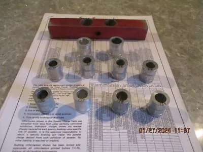 Texan / Mec Powder & Shot Bushings Set Or 10 With Bar Shotshell Reloading • $59.95