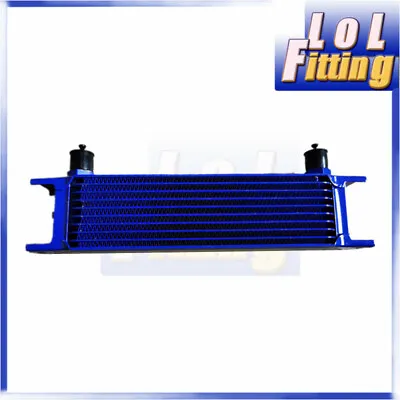 10 Row AN10 AN-10 Universal Mocal Style Engine Transmission Oil Cooler Blue • $41.21