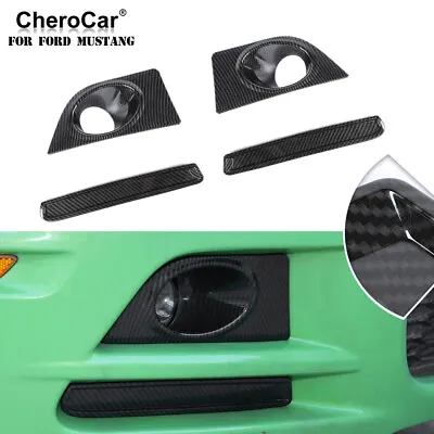 4X Carbon Front Fog Light Lamp Cover Trim For Ford Mustang 2010-2014 Accessories • $28.99