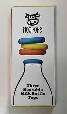MOOPOPS - Mixed 3 Pack Of Reusable Silicone 1 Pint Milk Bottle Tops  • £4.99