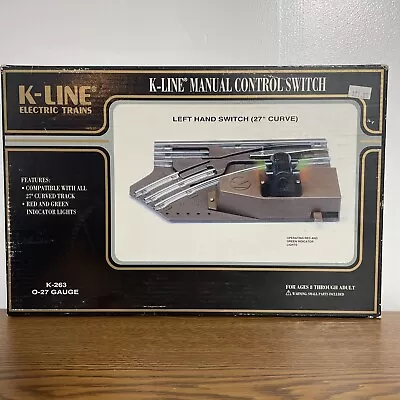 K-Line K-263 O-27 Gauge Manual Control Left Hand Switch 27  Curve (New) • $21.99