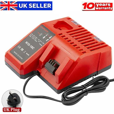 For Milwaukee M12-18C Rapid Charger M12 M18 48-11-1850 Li-ion Battery Multi Volt • £15.92