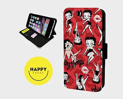 ADORABLE BOOP BETTY - Faux Leather Flip Phone Case Cover - Iphone/Samsung • £9.67