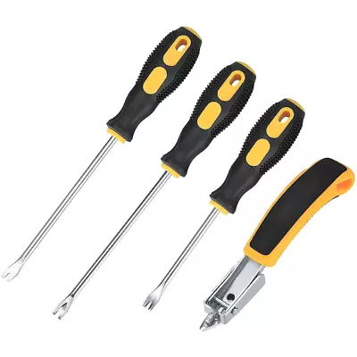 4 Pcs Upholstery Staple Remover Tack Lifter Tool Set Heavy Duty Nail Puller Rem • £12.99