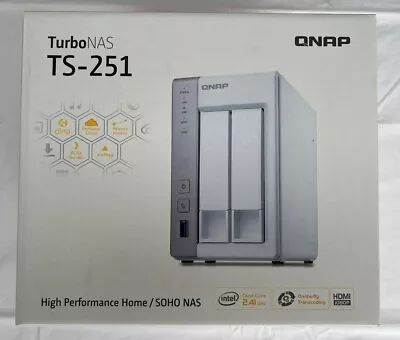 QNAP TS-251 Dual Core Celeron 4Gb RAM 2 X 2TB WD RED SSD - Excellent Condition • £200