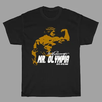 Arnold Schwarzenegger Mr. Olympia Muscle Man Men's Black T-Shirt Size S To 5XL • $16.99