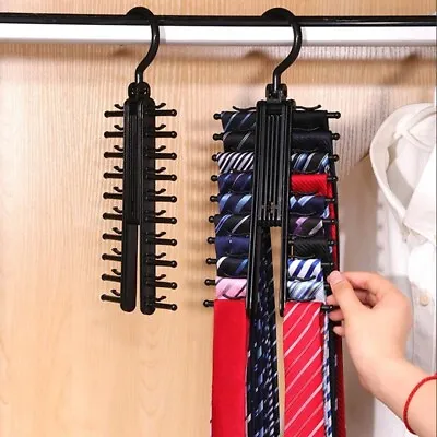 20-row Adjustable Tie Hanger Rack Closet Organizer Belt Storage Household Holder • $5.45