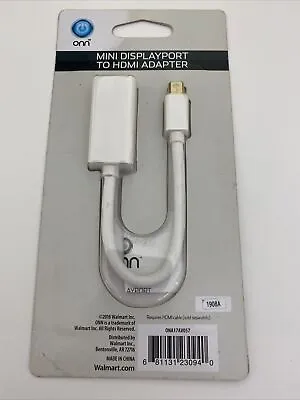 ONN Mini DisplayPort To HDMI Adapter Male To Female ONA17AV057 White • $8