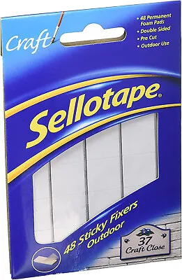 £3.49 • Buy Sellotape Sticky Fixers Outdoor Double-sided Weather-resistant 20x20mm 48 Pads