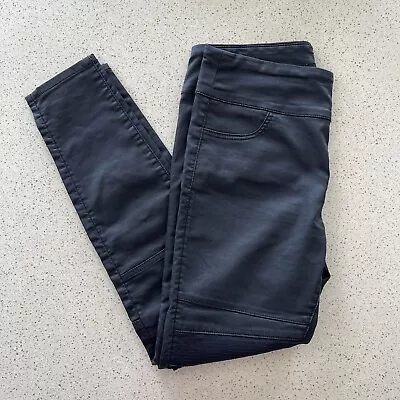 Decjuba Black Riley Wet Leather Look Leggings Tapered Leg Grunge Size 12 • $35
