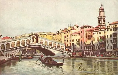 Vintage Postcard 1910's Oldest Rialto Bridge Venezia Ponte Rialto Venice Italy • £11.56