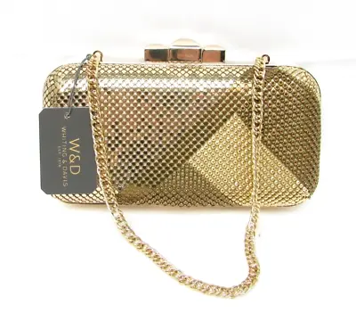 Whiting & Davis Gold Mesh Minaudiere (Clutch) With Chain • $69