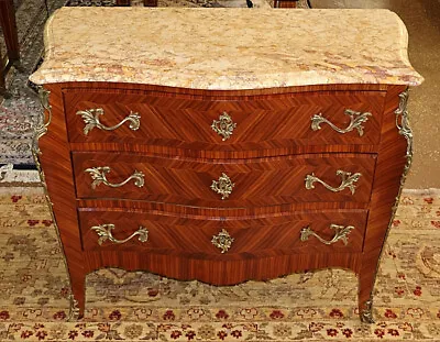 Italian Kingwood Marble Top Bronze Mounted Dresser Commode Chest Of Drawers • $1950