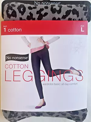 No Nonsense Animal Print Cotton Leggings Women Large L 12-14 NEW Very Nice! • $14.99