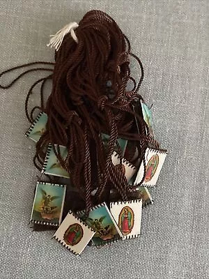 Our Lady Of Guadalupe/Archangel Michael Brown Scapulars Necklace Escapularios • $11.99