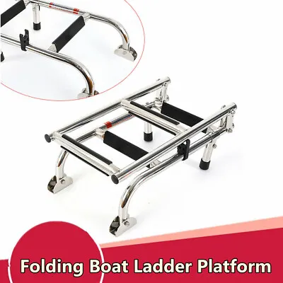 Stainless Steel 2+2 Steps Boat Ladder Telescoping Folding Yacht Folding Ladder • $53.20