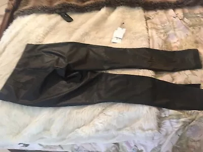 Zara Leggings Large Black Faux Leather Smart And Sexy. • £16