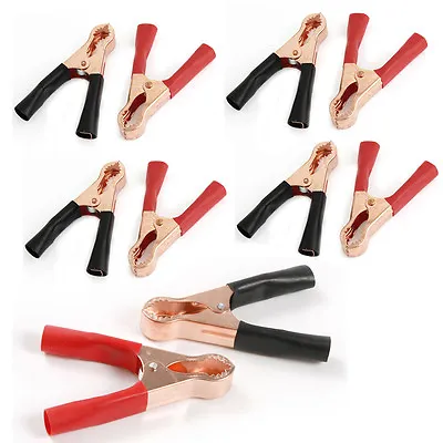 $8.98 • Buy 10X Red & Black Car Battery Test Lead Clip Crocodile Alligator Clamps 50A 80mm