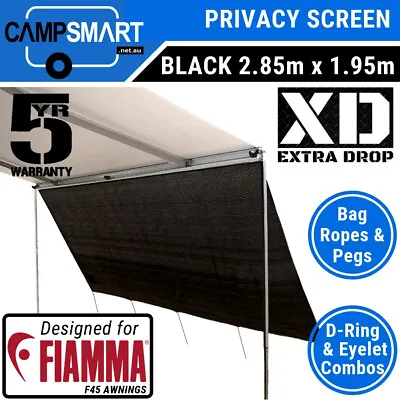 Campsmart Black XD 2.85m Caravan Privacy Screen For 3m Fiamma F45 S Thule Awning • $84.95